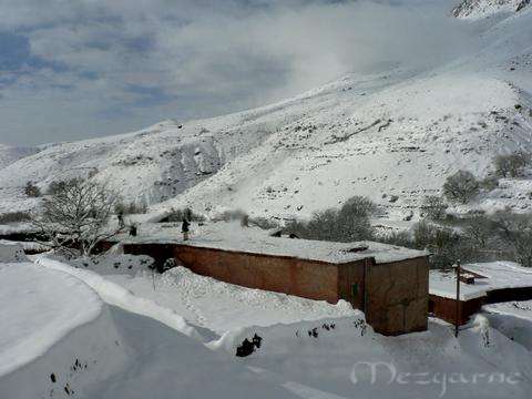 A terrace in the snow