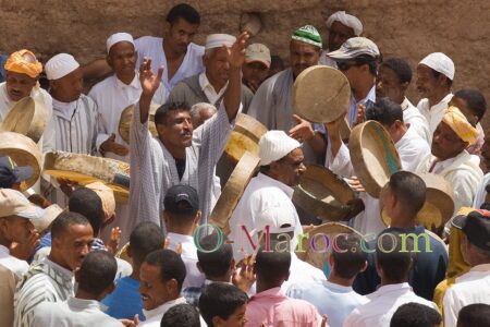 Collective dance and trance at a moussem in Tazzarine
