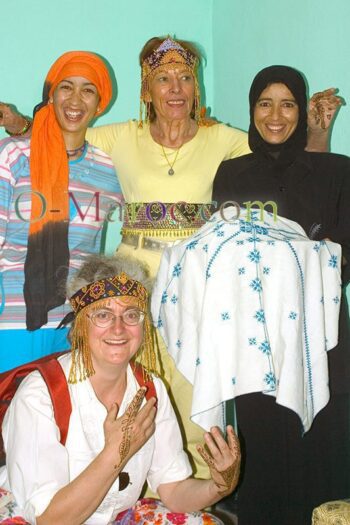 Two French women dressed by Berber women