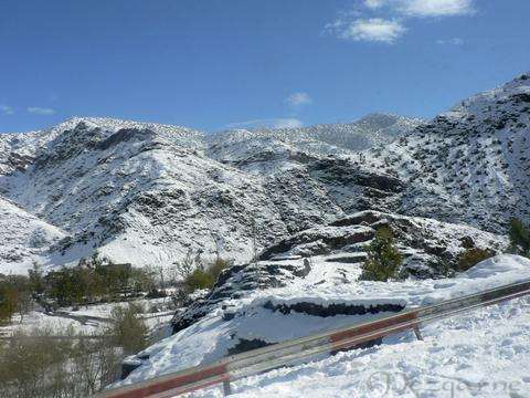 The Tichka road disappears under the snow