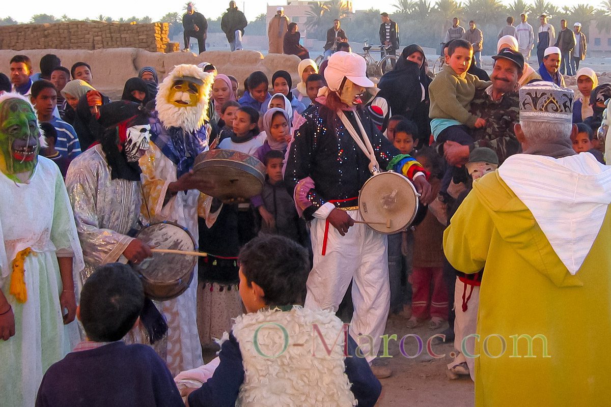The dances of the people of Goulmima, masked for Achoura