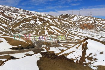 The snow-capped peaks of the Atlas Mountains