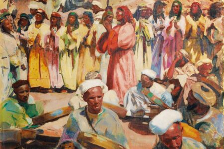 Painting by Jacques Majorelle representing an ahwash near Telouet