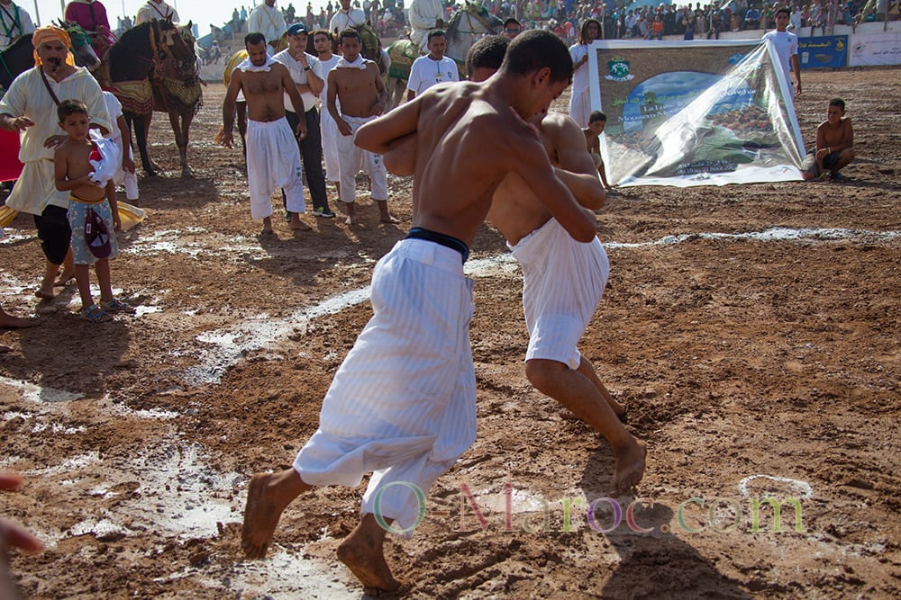 Traditional wrestling at the Moulay Abdellah Amghar moussem