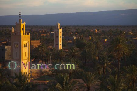 Sunset over the Tazzarine palm grove