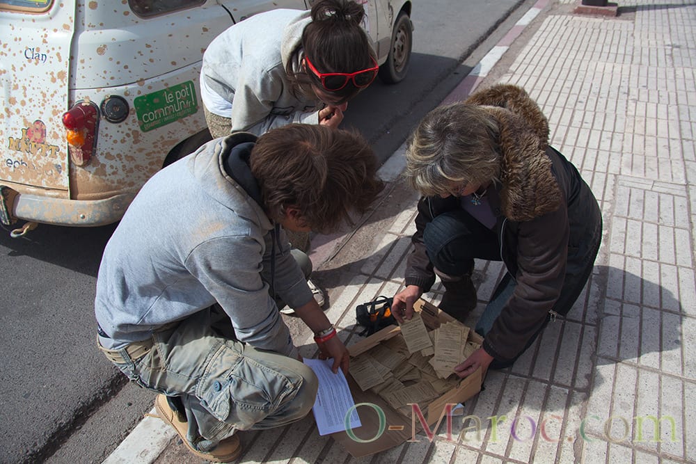 Unpacking seeds on the pavement