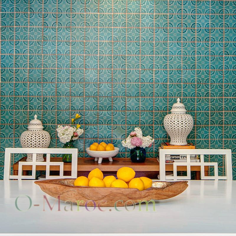 Wall tiles in intense colours