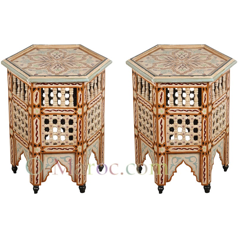 Pair of painted wood coffee tables