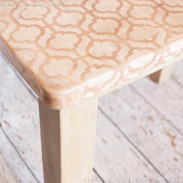 Tabl carrée en bois clair. 
