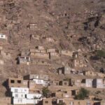 Village clinging to the mountainside