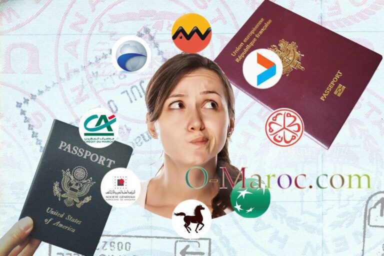 A foreigner in the middle of Moroccan bank logos