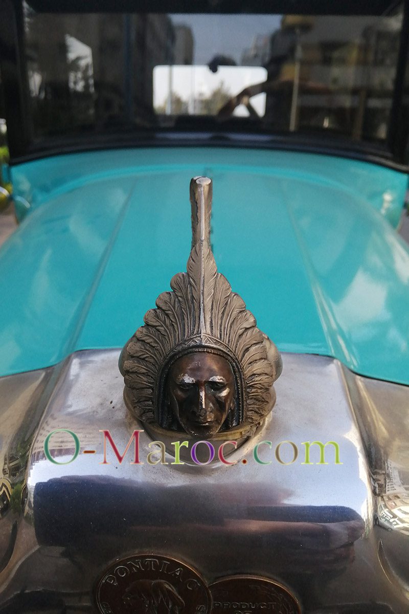 Radiator cap in the shape of an Indian chief's head