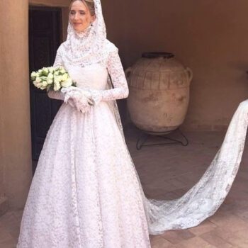 Dress and veil against a Moroccan backdrop