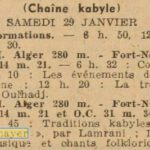 Press clipping of a cultural event in Algiers on 29 January 1949