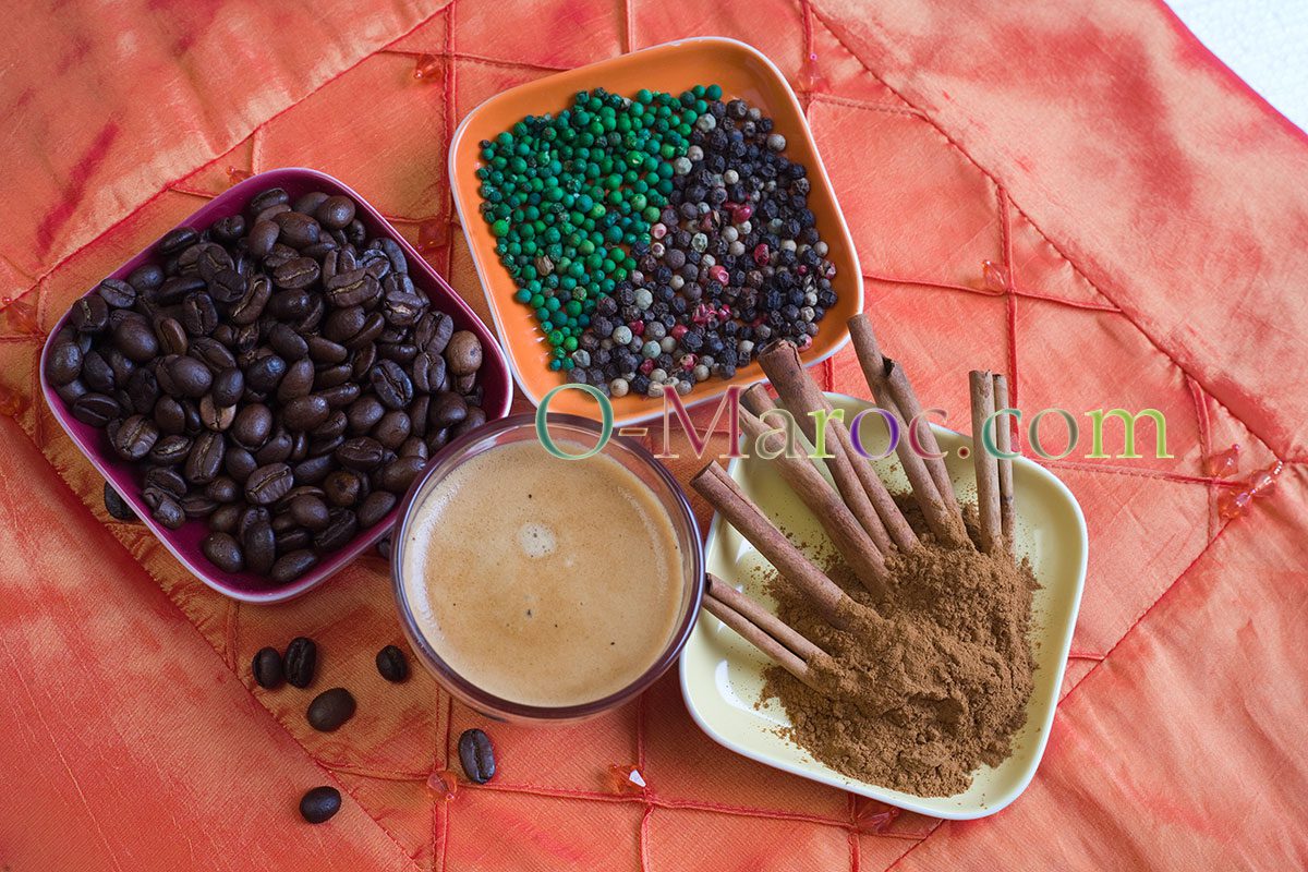 Coffee, pepper and cinnamon