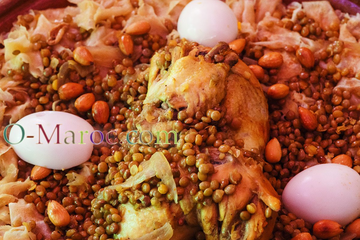 Couscous, chicken and eggs