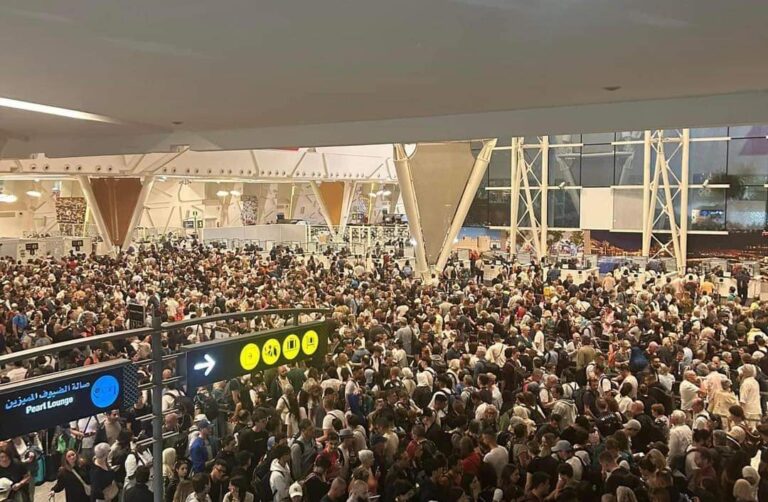 Crowds at Marrakesh airport april 2024