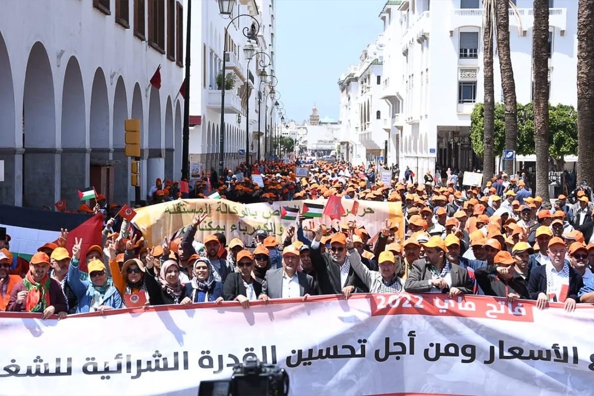Trade union parade in Casablanca to mark 1 May
