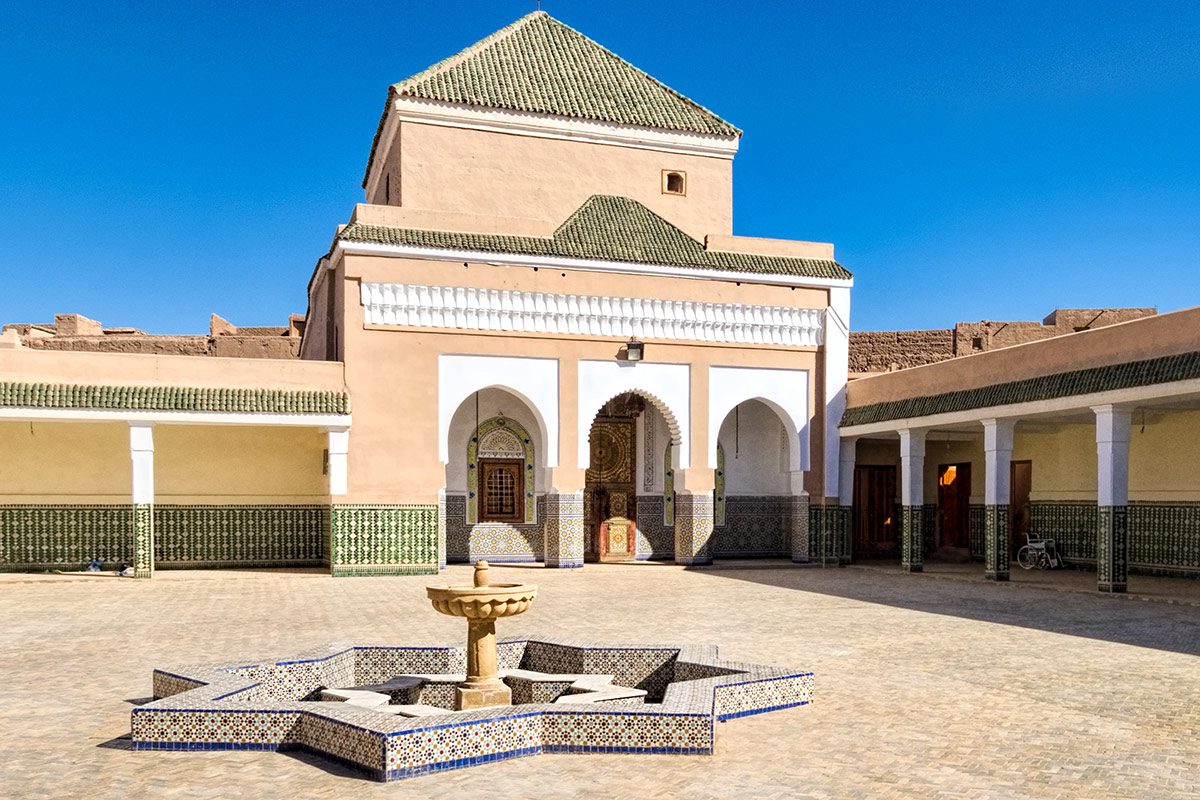 The courtyard of the Tamegroute zaouia