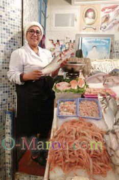 Fouzia at the Central Market and her fish stall