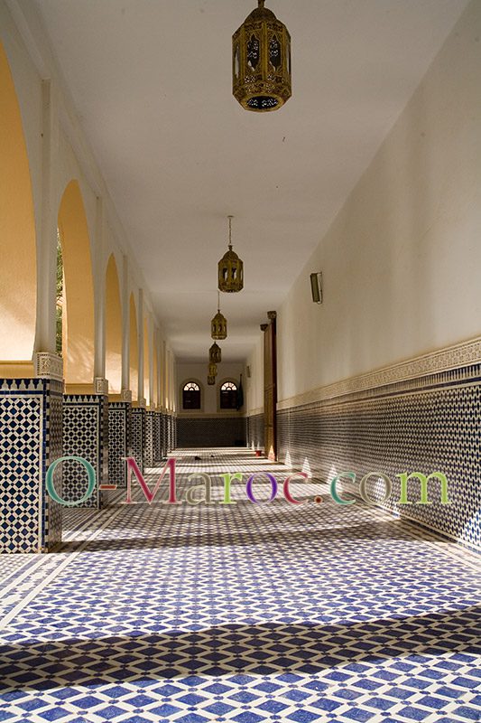 The corridors of the Moulay Ali Cherif Mausoleum