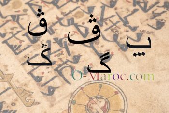 G, P and V letters in Arabic: it’s all about the dots (l’jam) G p v in Arabic on a manuscript background