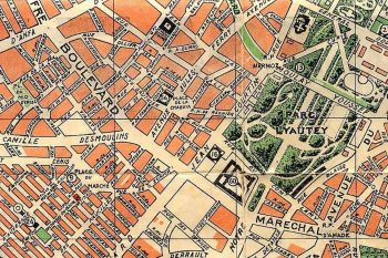 Galilée Street on a map of Casablanca from the 1950s