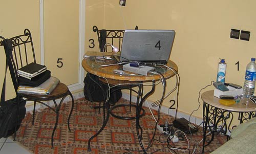 Sur une table de chambre d'hôtel