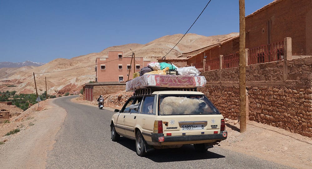 Grand taxi in southern Morocco