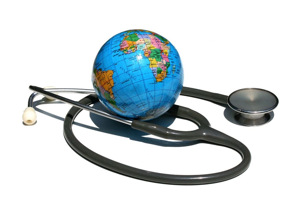 Globe and stethoscope