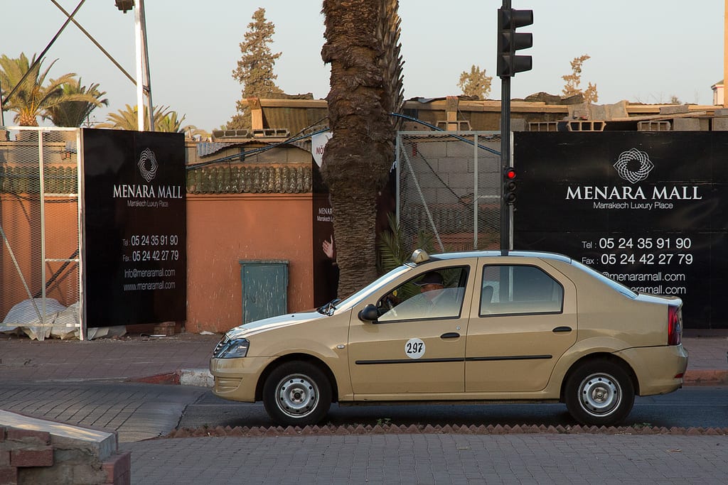 Small parked taxi