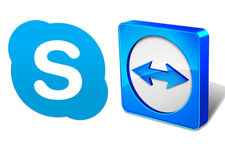 Logos Skype et TeamViewer